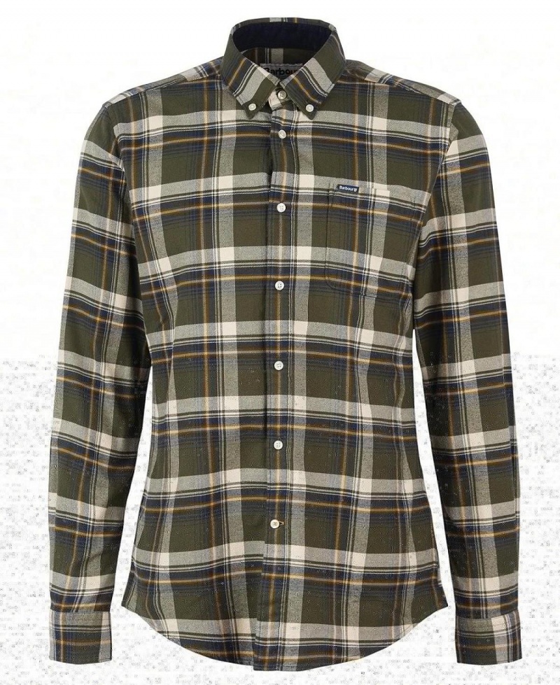 Topuri Barbati Barbour Shieldton Tailored Shirt Verzi | Romania_BAR43852