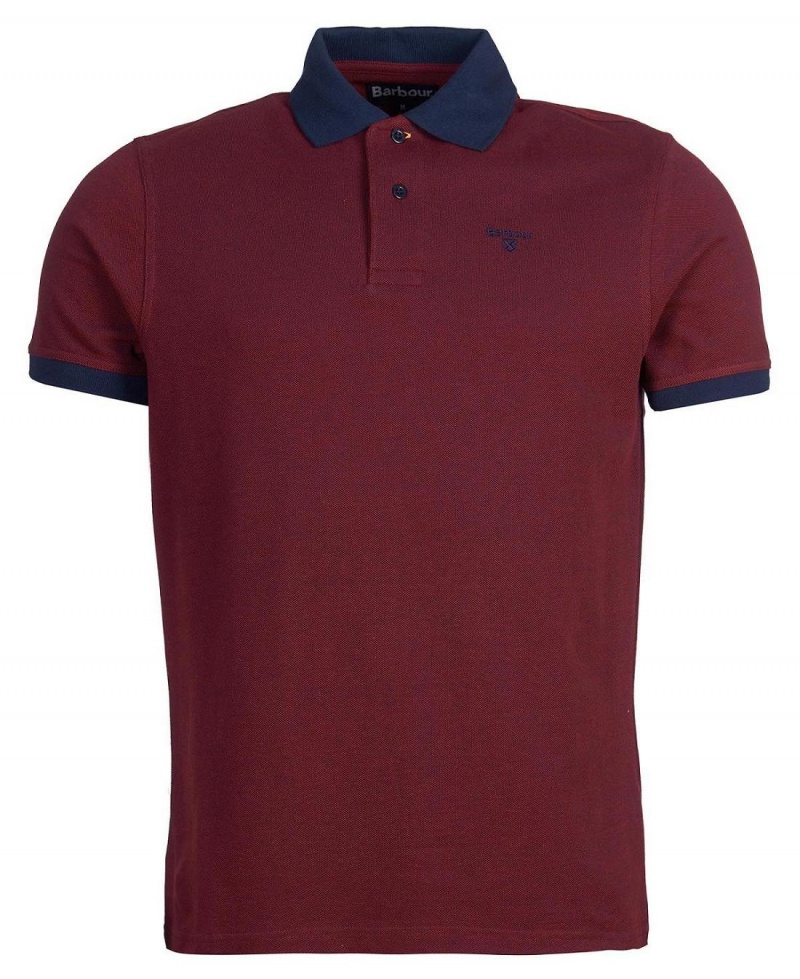 Topuri Barbati Barbour Sports Polo Mix Shirt Rosii | Romania_BAR70829