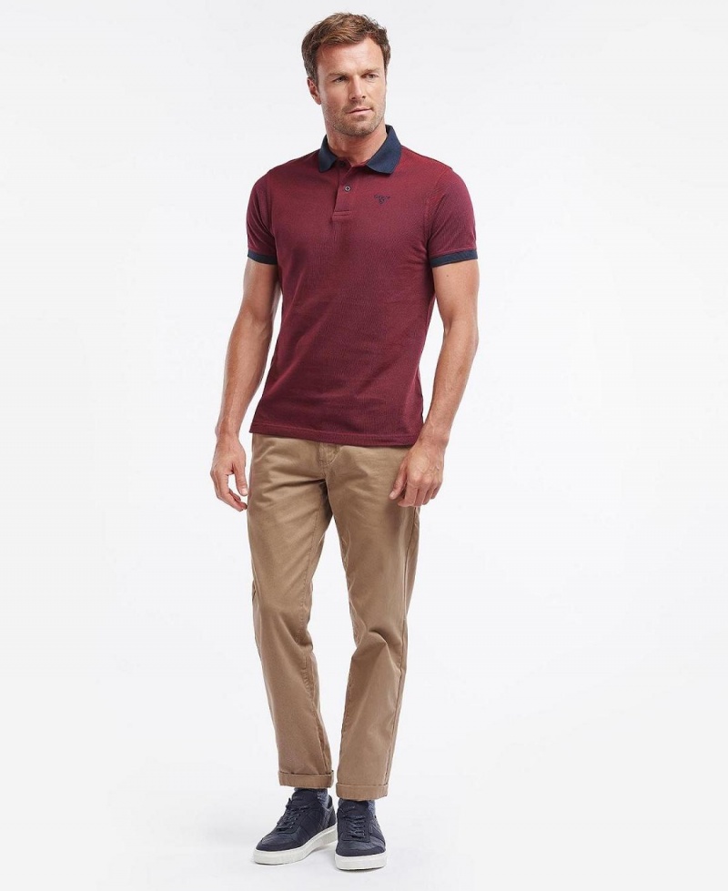 Topuri Barbati Barbour Sports Polo Mix Shirt Rosii | Romania_BAR70829