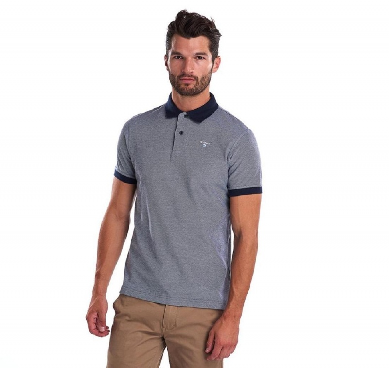 Topuri Barbati Barbour Sports Polo Mix Shirt Albastri | Romania_BAR45955