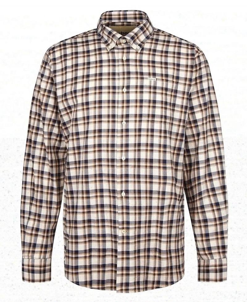 Topuri Barbati Barbour Turville Shirt Albi | Romania_BAR25448