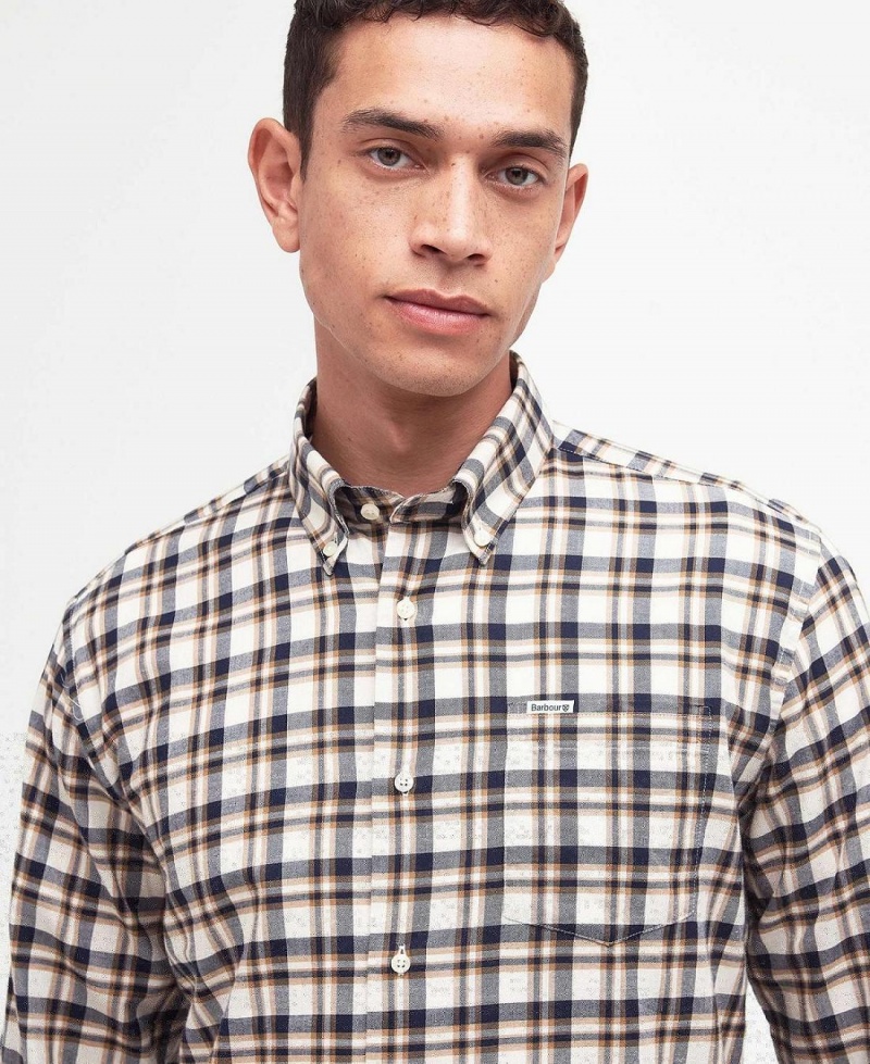 Topuri Barbati Barbour Turville Shirt Albi | Romania_BAR25448