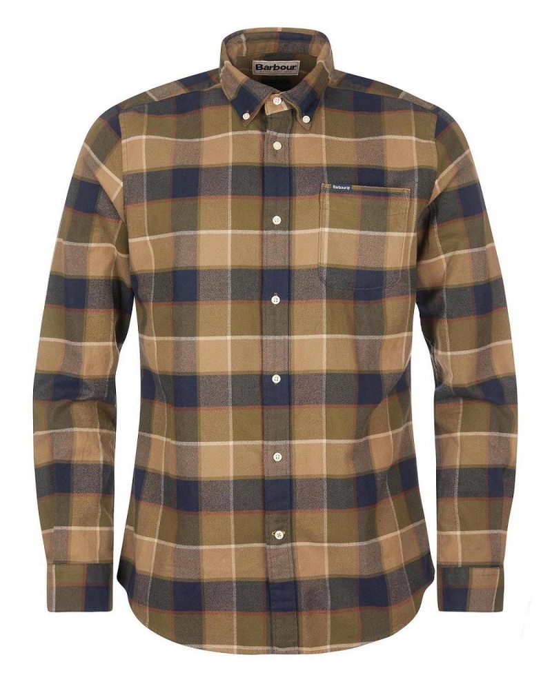 Topuri Barbati Barbour Valley Tailored Fit Shirt Gri | Romania_BAR89023