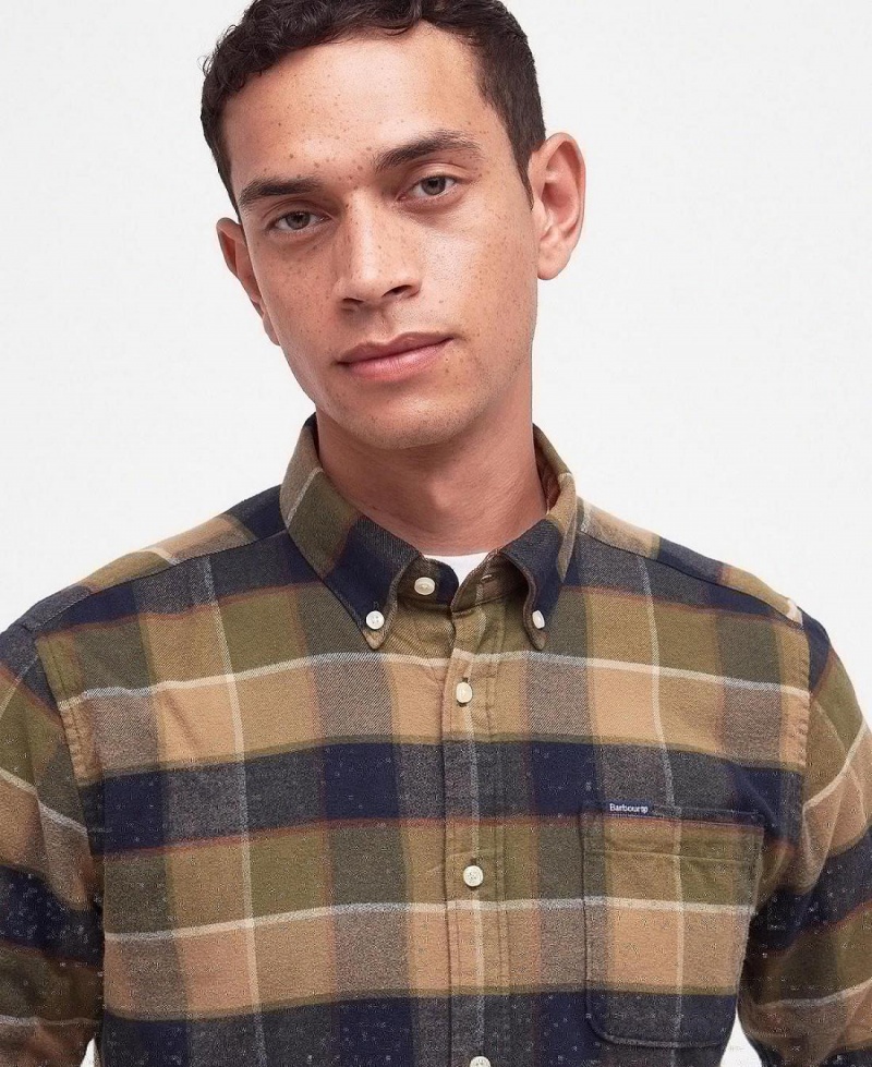 Topuri Barbati Barbour Valley Tailored Fit Shirt Gri | Romania_BAR89023