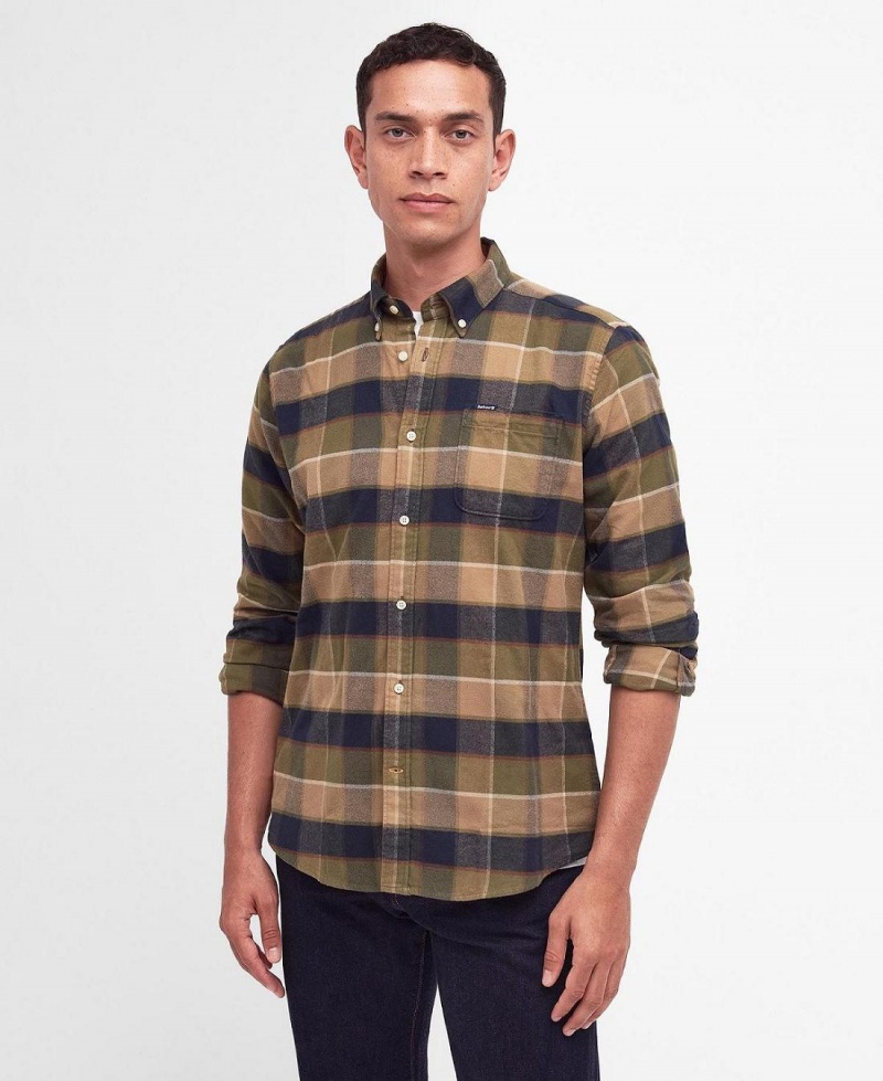 Topuri Barbati Barbour Valley Tailored Fit Shirt Gri | Romania_BAR89023