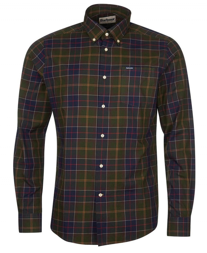 Topuri Barbati Barbour Wetheram Tailored Fit Shirt Negrii | Romania_BAR42876