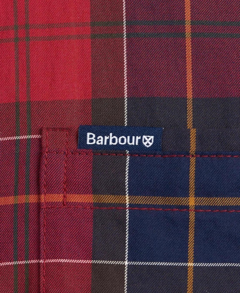 Topuri Barbati Barbour Wetheram Tailored Fit Shirt Rosii | Romania_BAR25587