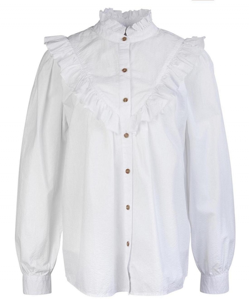 Topuri Dama Barbour Laverne Shirt Albi | Romania_BAR58750