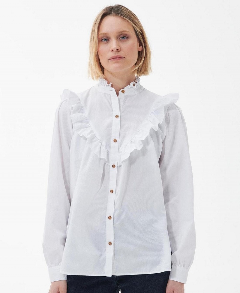 Topuri Dama Barbour Laverne Shirt Albi | Romania_BAR58750