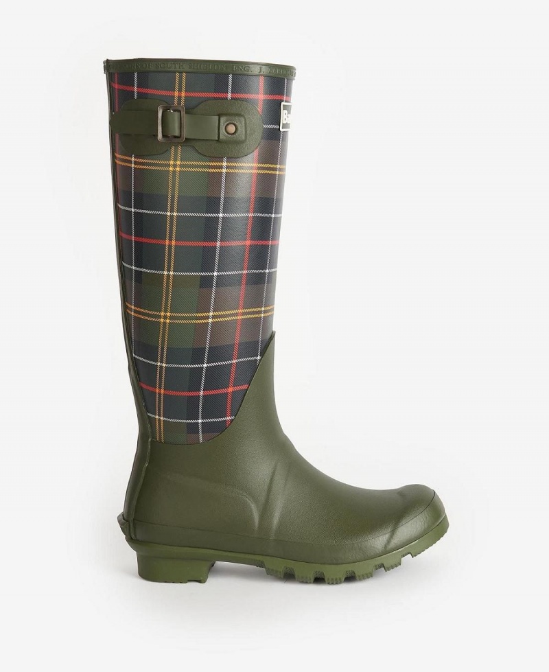 Wellingtons Dama Barbour Tartan Bede Masline Verzi | Romania_BAR39890