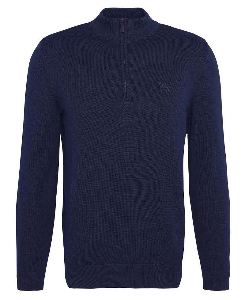 knitwear Barbati Barbour Avoch Half-Zip Jumper Bleumarin | Romania_BAR68455