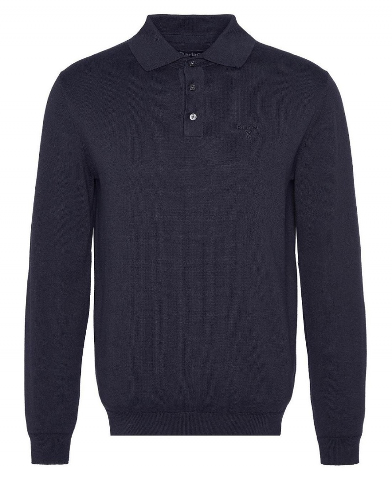 knitwear Barbati Barbour Bassington Polo Shirt Bleumarin | Romania_BAR89064