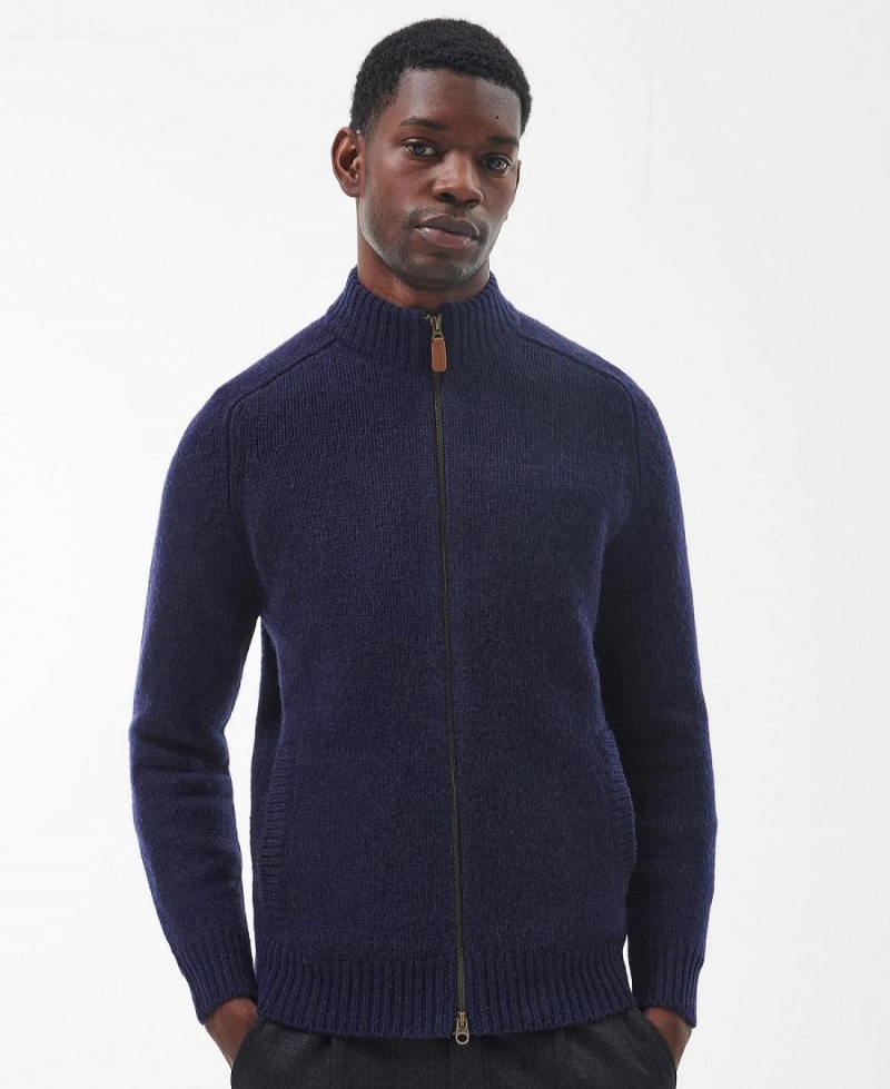 knitwear Barbati Barbour Calder Zip Through Jumper Bleumarin | Romania_BAR21321