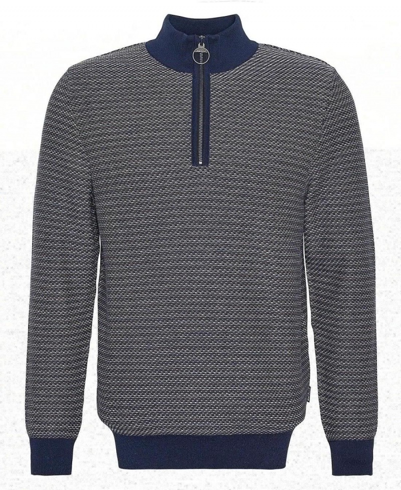 knitwear Barbati Barbour Dunstan Half-Zip Jumper Gri | Romania_BAR70968