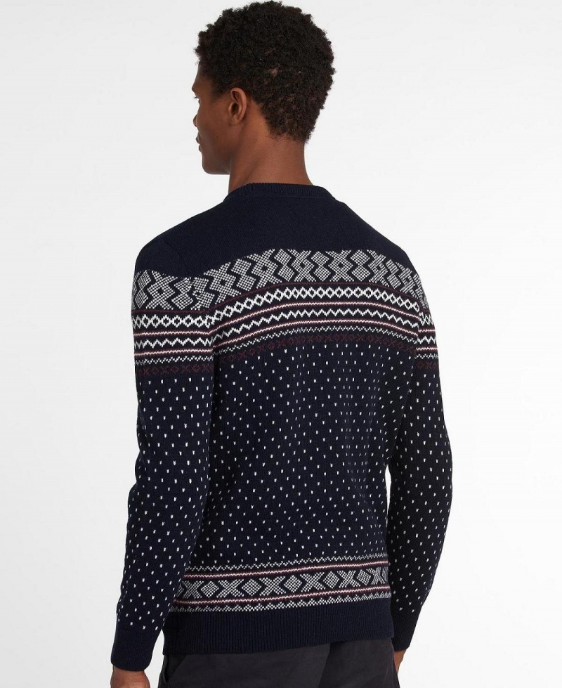 knitwear Barbati Barbour Essential Fairisle Sweatshirt Bleumarin | Romania_BAR24383