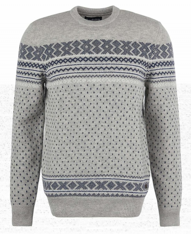 knitwear Barbati Barbour Essential Fairisle Sweatshirt Gri | Romania_BAR22884