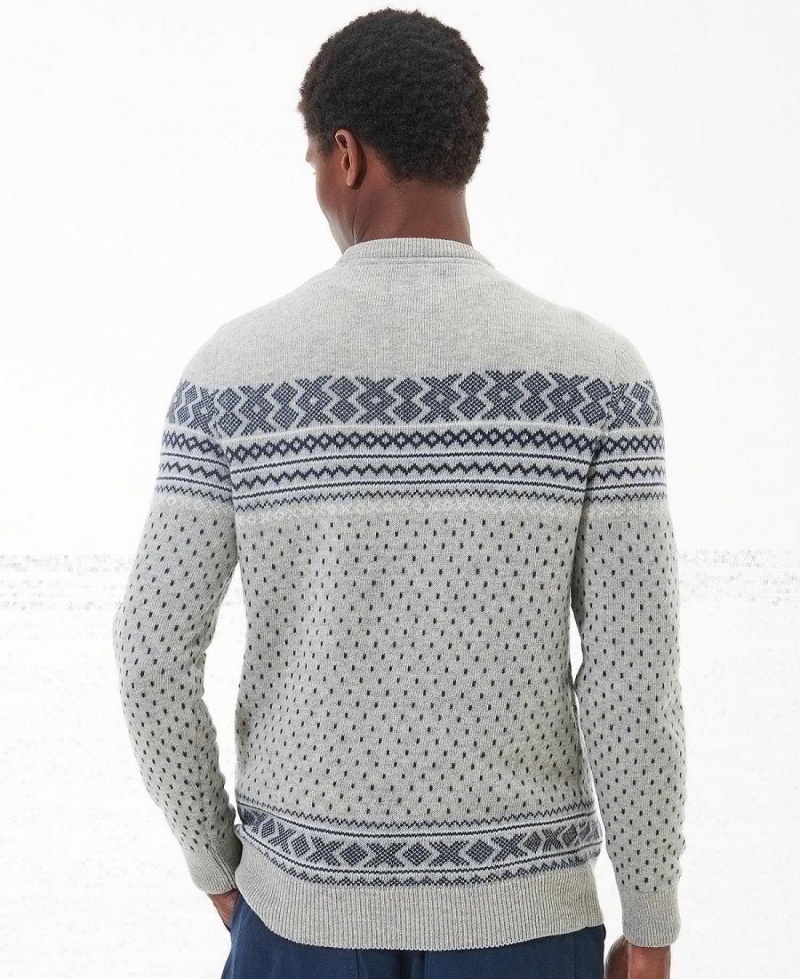 knitwear Barbati Barbour Essential Fairisle Sweatshirt Gri | Romania_BAR22884