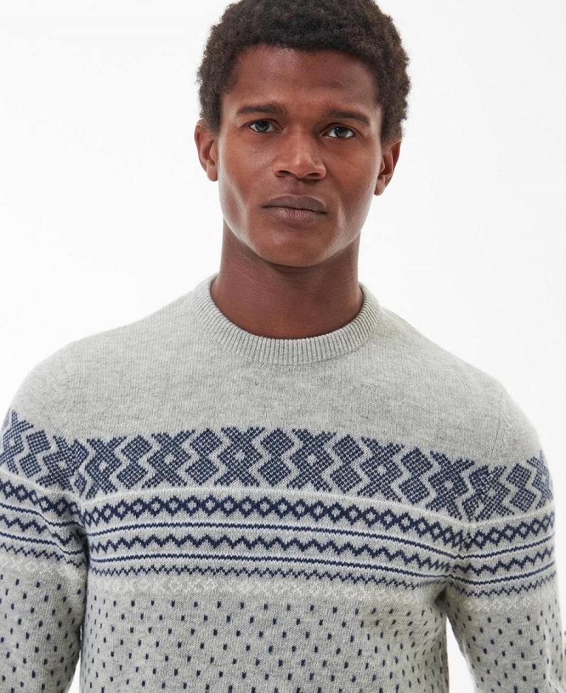 knitwear Barbati Barbour Essential Fairisle Sweatshirt Gri | Romania_BAR22884