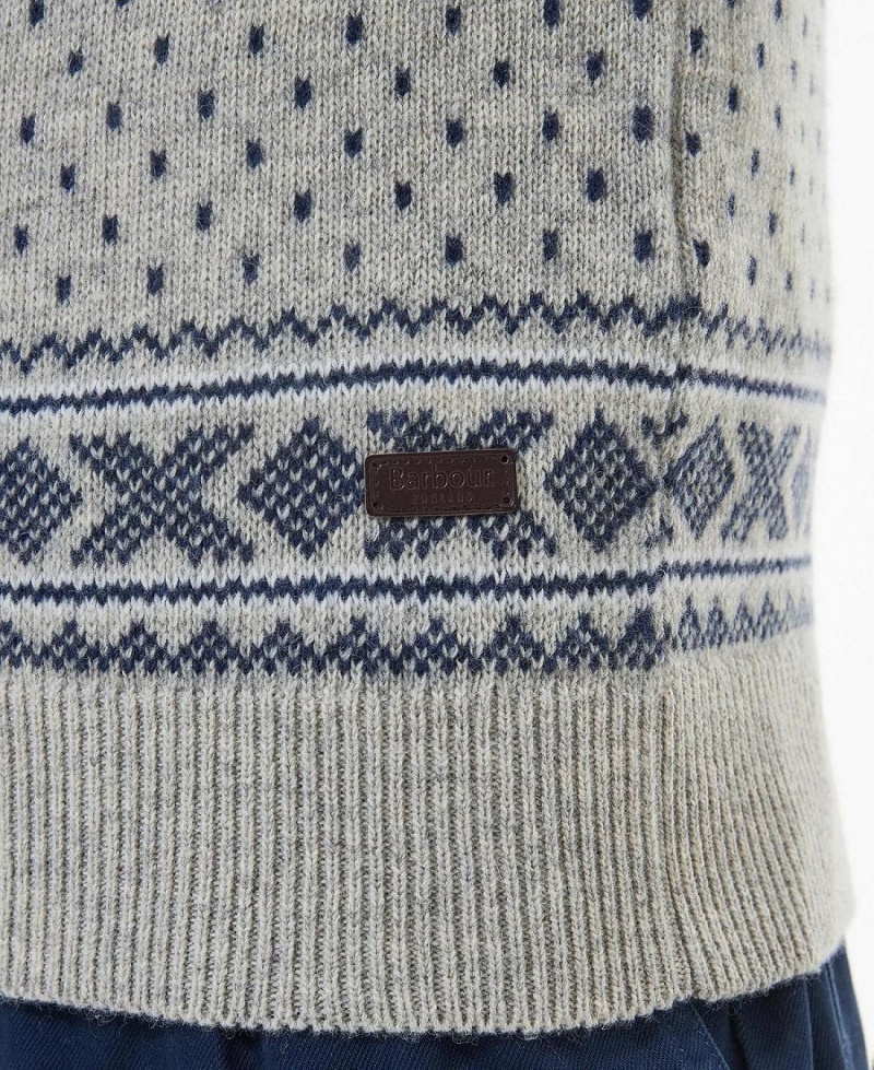 knitwear Barbati Barbour Essential Fairisle Sweatshirt Gri | Romania_BAR22884