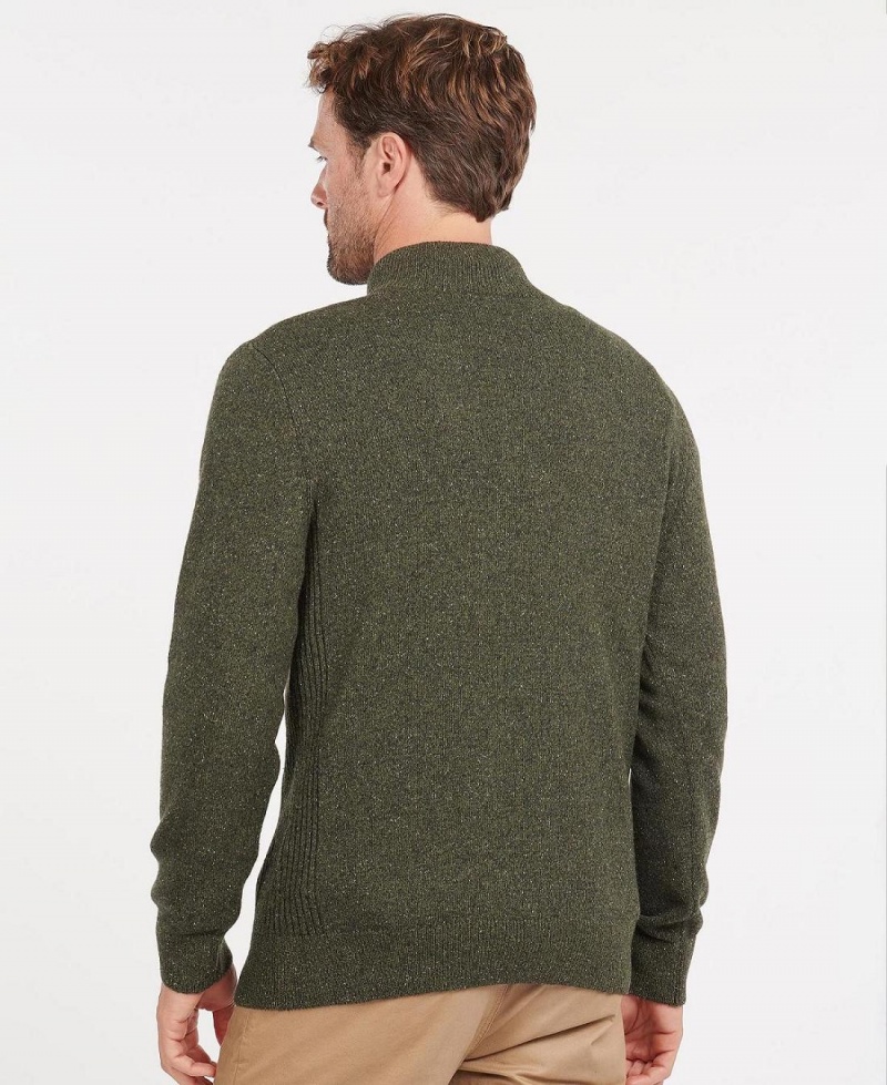 knitwear Barbati Barbour Essential Tisbury Half Zip Sweatshirt Verzi | Romania_BAR87352