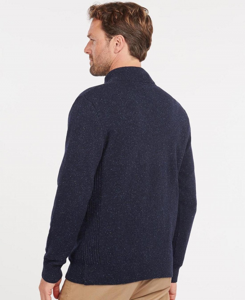 knitwear Barbati Barbour Essential Tisbury Half Zip Sweatshirt Bleumarin | Romania_BAR71697