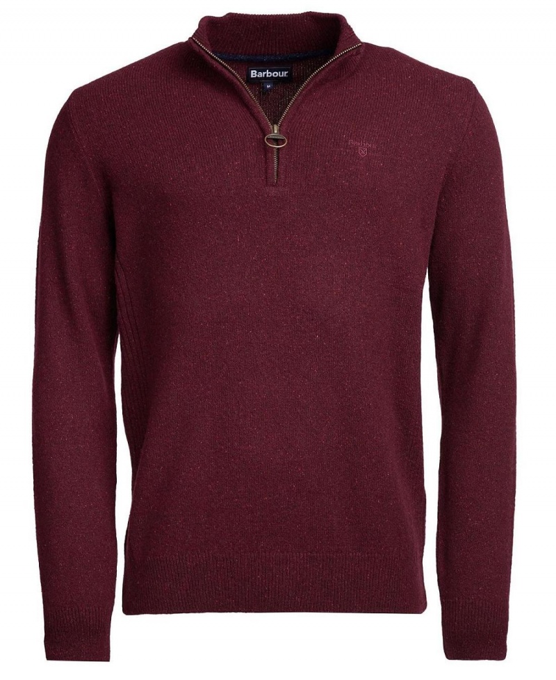 knitwear Barbati Barbour Essential Tisbury Half Zip Sweatshirt Rosii | Romania_BAR56092