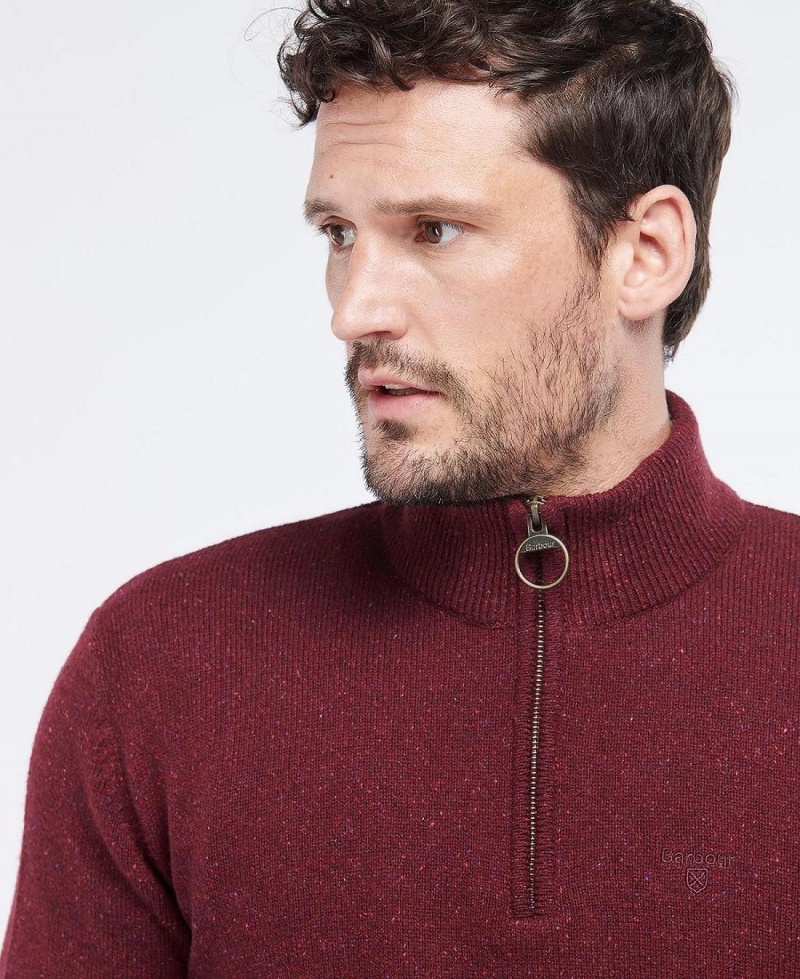 knitwear Barbati Barbour Essential Tisbury Half Zip Sweatshirt Rosii | Romania_BAR56092