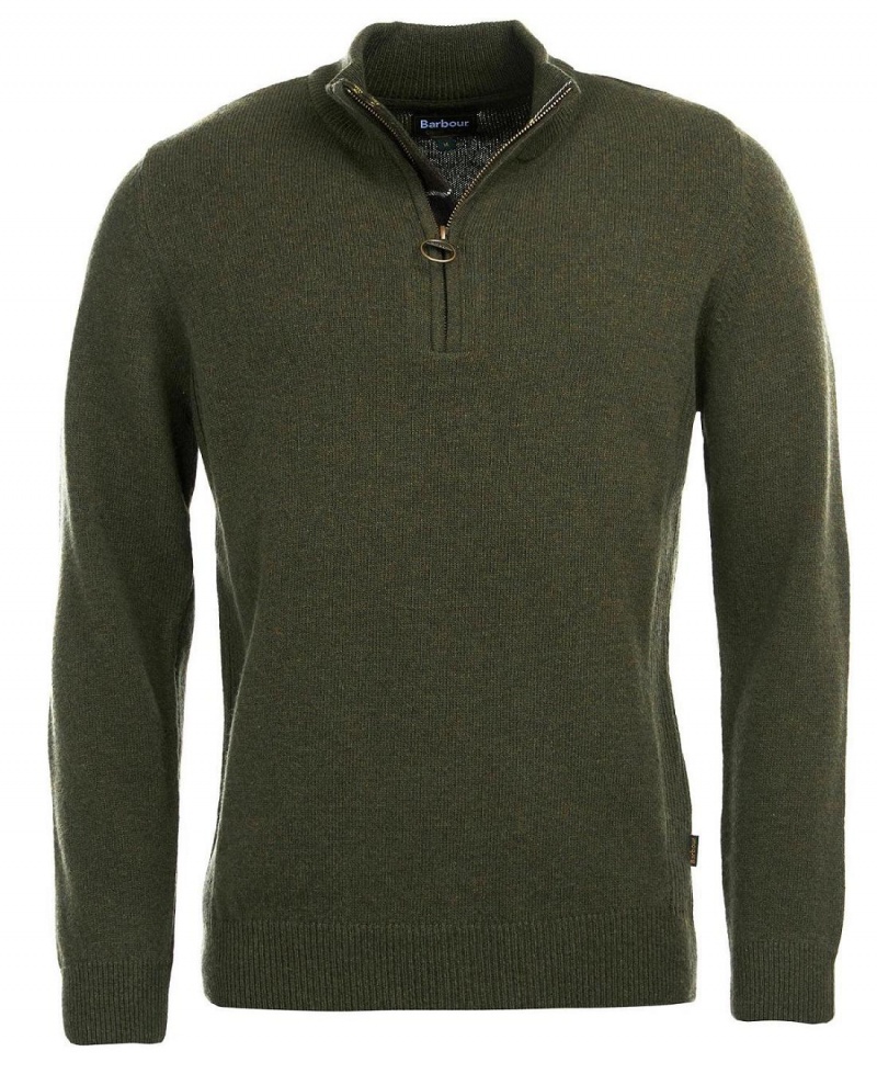 knitwear Barbati Barbour Holden Half Zip Jumper Verzi | Romania_BAR15574