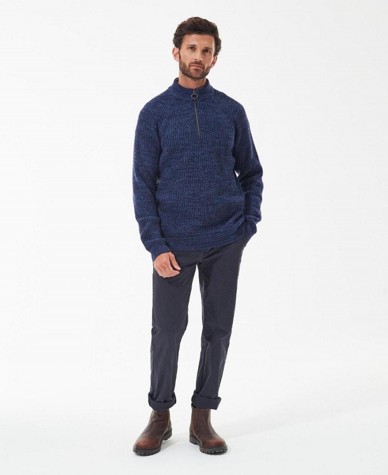 knitwear Barbati Barbour Horseford Half-Zip Jumper Bleumarin | Romania_BAR32732