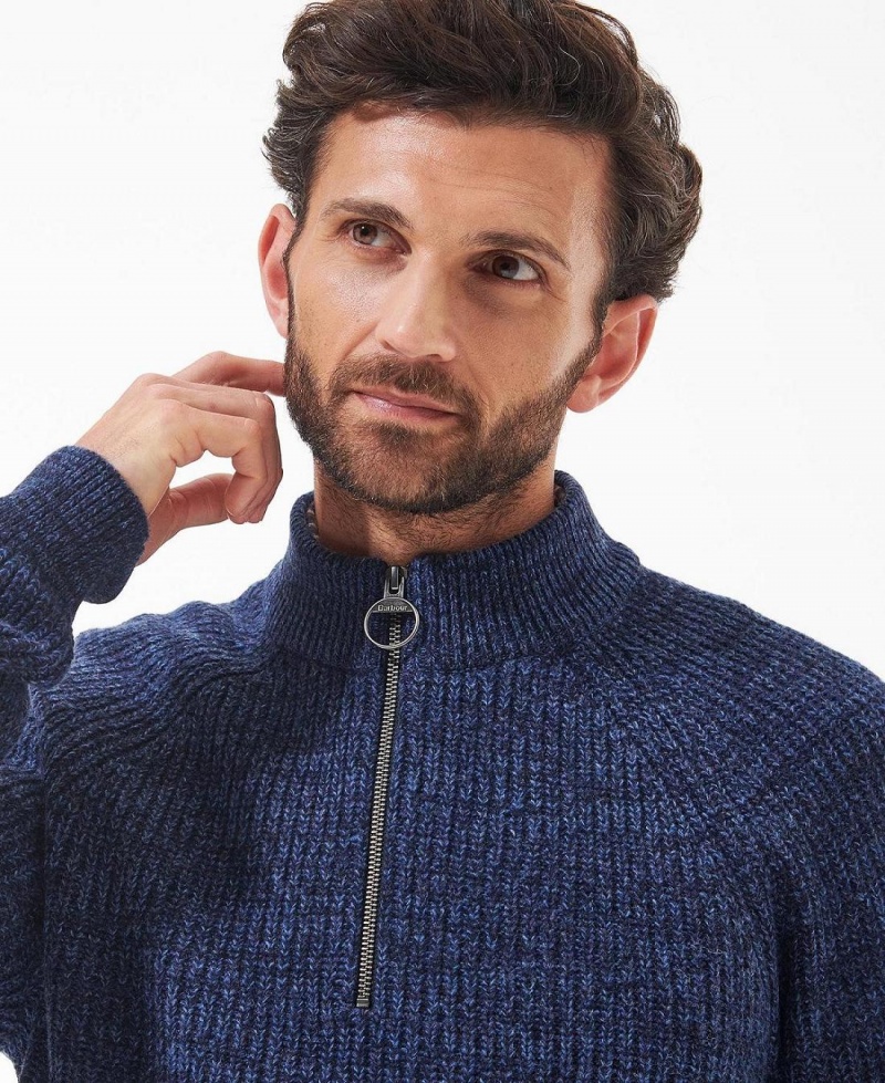 knitwear Barbati Barbour Horseford Half-Zip Jumper Bleumarin | Romania_BAR32732