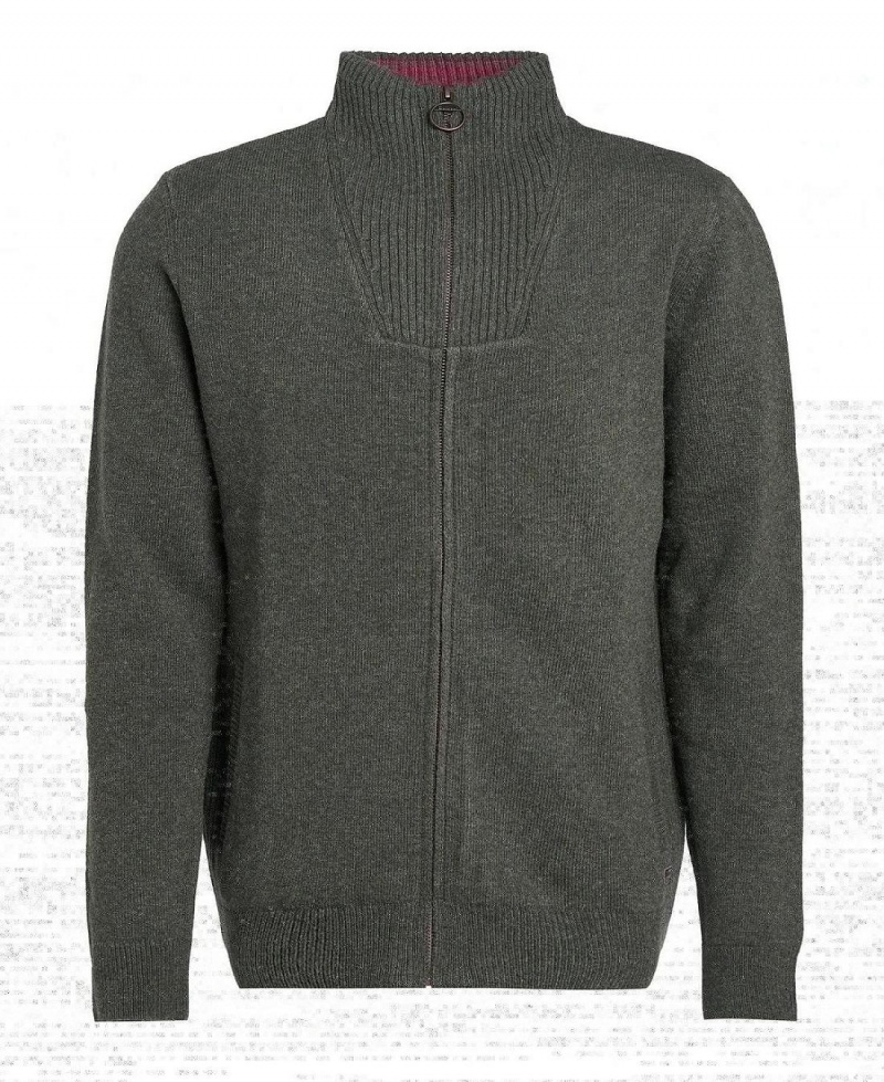 knitwear Barbati Barbour Nelson Essential Full-Zip Jumper Verzi | Romania_BAR78583