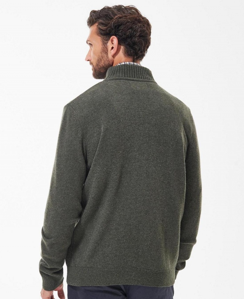 knitwear Barbati Barbour Nelson Essential Full-Zip Jumper Verzi | Romania_BAR78583