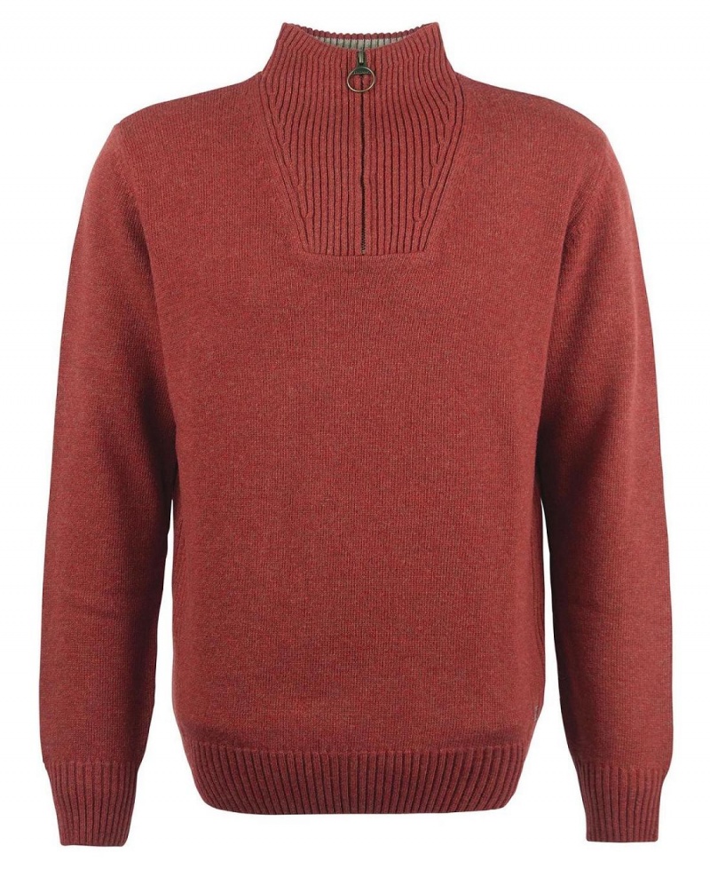 knitwear Barbati Barbour Nelson Essential Half Zip Sweatshirt Rosii | Romania_BAR79407