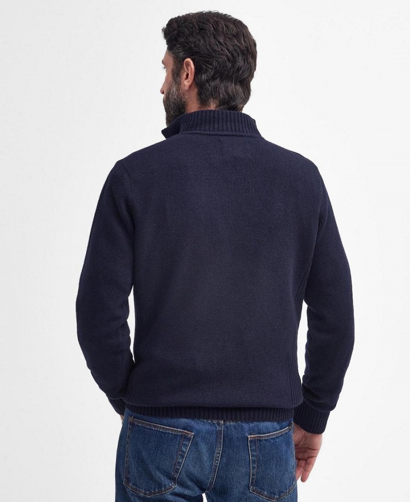 knitwear Barbati Barbour Nelson Essential Half Zip Sweatshirt Bleumarin | Romania_BAR40842