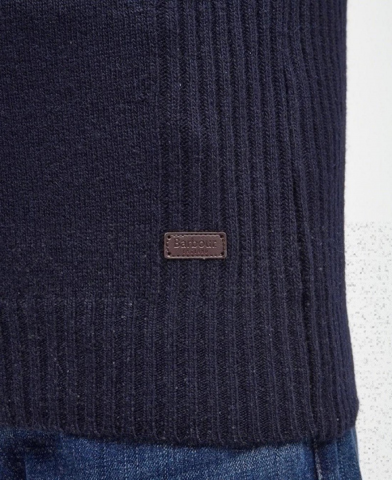 knitwear Barbati Barbour Nelson Essential Half Zip Sweatshirt Bleumarin | Romania_BAR40842