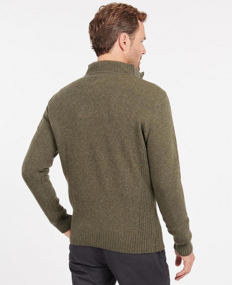 knitwear Barbati Barbour Nelson Essential Half Zip Sweatshirt Verzi | Romania_BAR17361