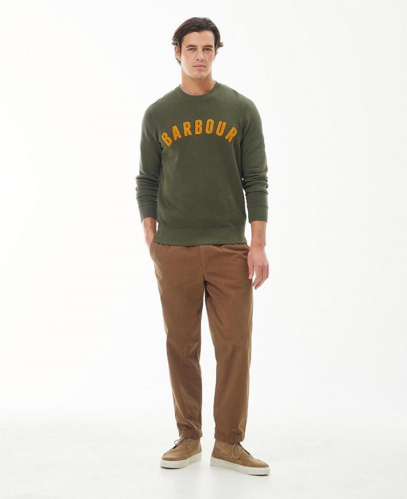 knitwear Barbati Barbour Prep Logo Crew Verzi | Romania_BAR46920