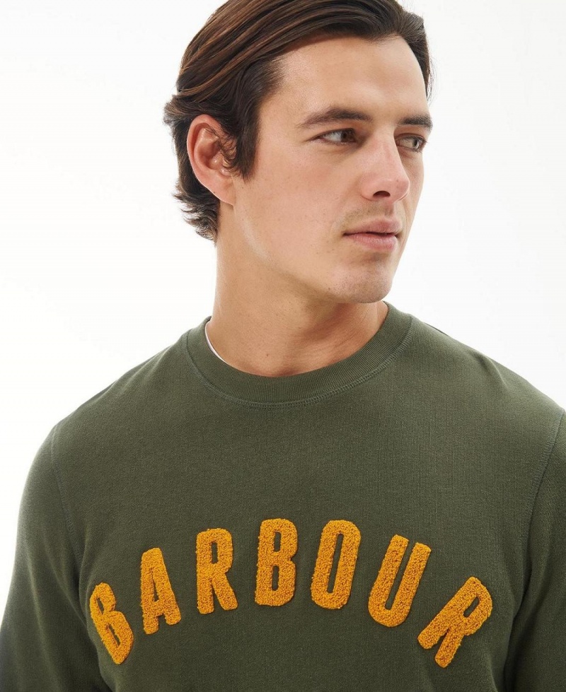 knitwear Barbati Barbour Prep Logo Crew Verzi | Romania_BAR46920