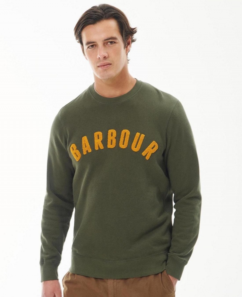 knitwear Barbati Barbour Prep Logo Crew Verzi | Romania_BAR46920