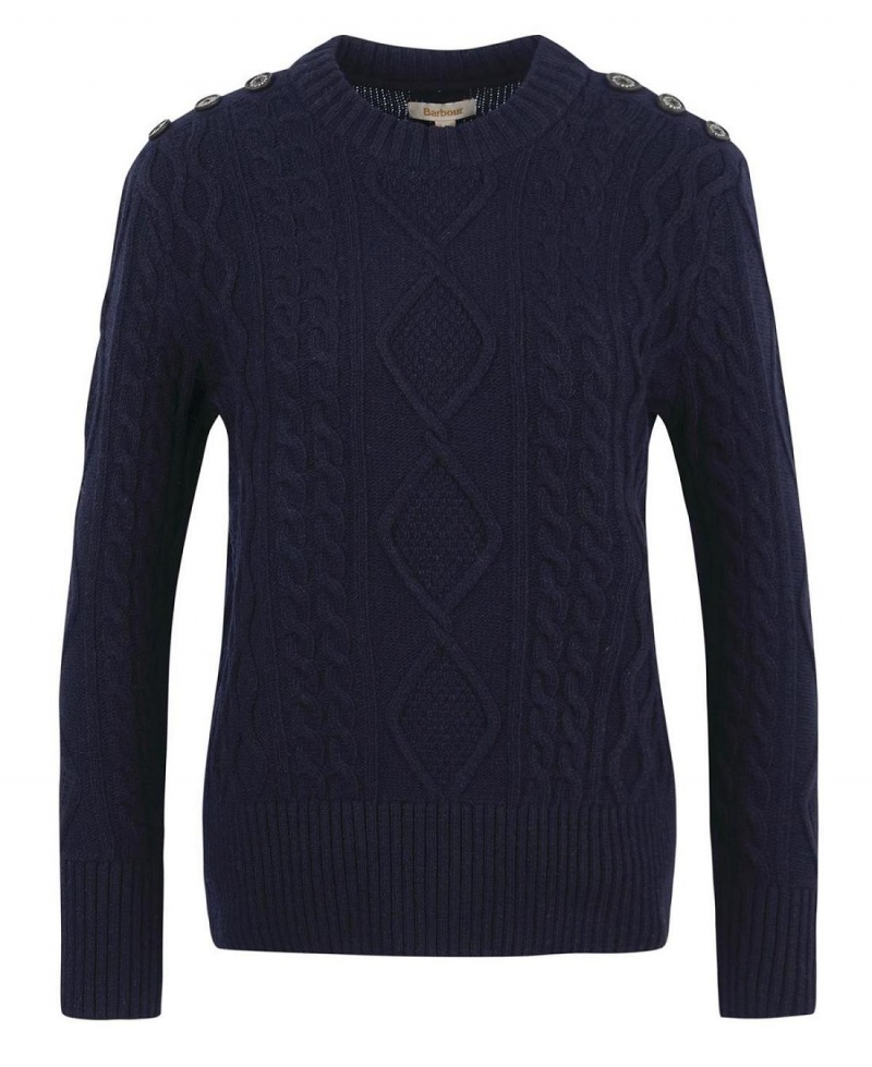 knitwear Dama Barbour Greyling Crew Neck Jumper Bleumarin | Romania_BAR30524