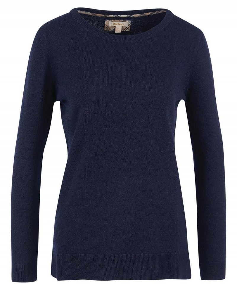 knitwear Dama Barbour Pendle Crew Knit Sweatshirt Bleumarin | Romania_BAR39519