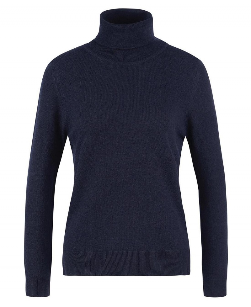 knitwear Dama Barbour Pendle Roll-Neck Sweatshirt Bleumarin | Romania_BAR40314