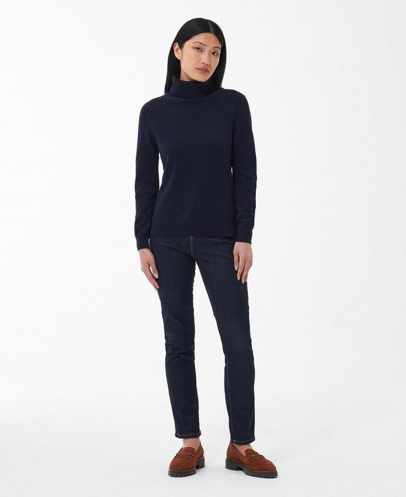 knitwear Dama Barbour Pendle Roll-Neck Sweatshirt Bleumarin | Romania_BAR40314