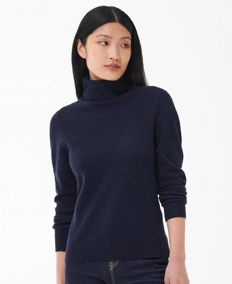 knitwear Dama Barbour Pendle Roll-Neck Sweatshirt Bleumarin | Romania_BAR40314