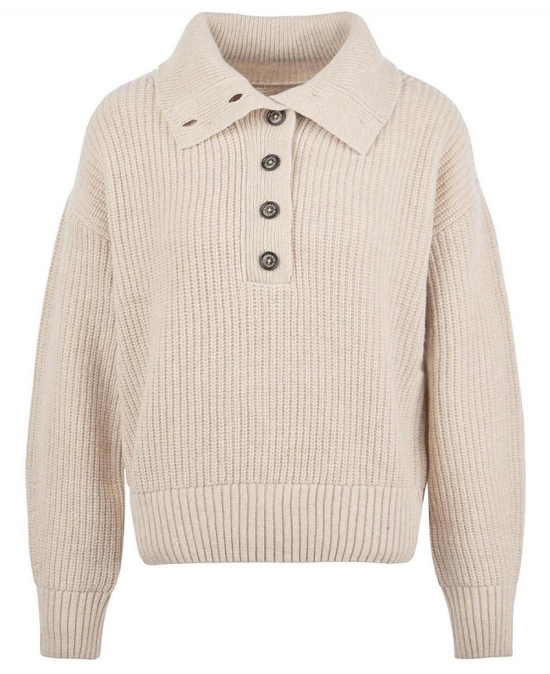 knitwear Dama Barbour Yarrow Jumper Bej | Romania_BAR30914