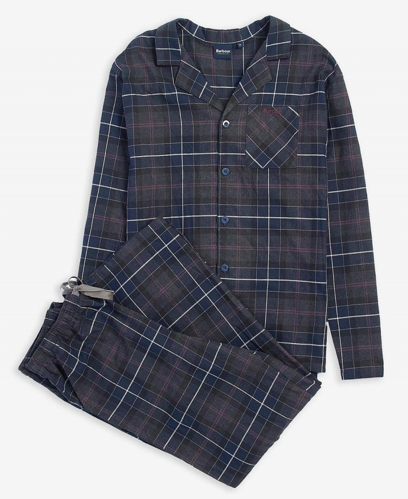 Îmbrăcăminte De Lounge Barbati Barbour Laith Tartan Pyjama Set Negrii | Romania_BAR28863