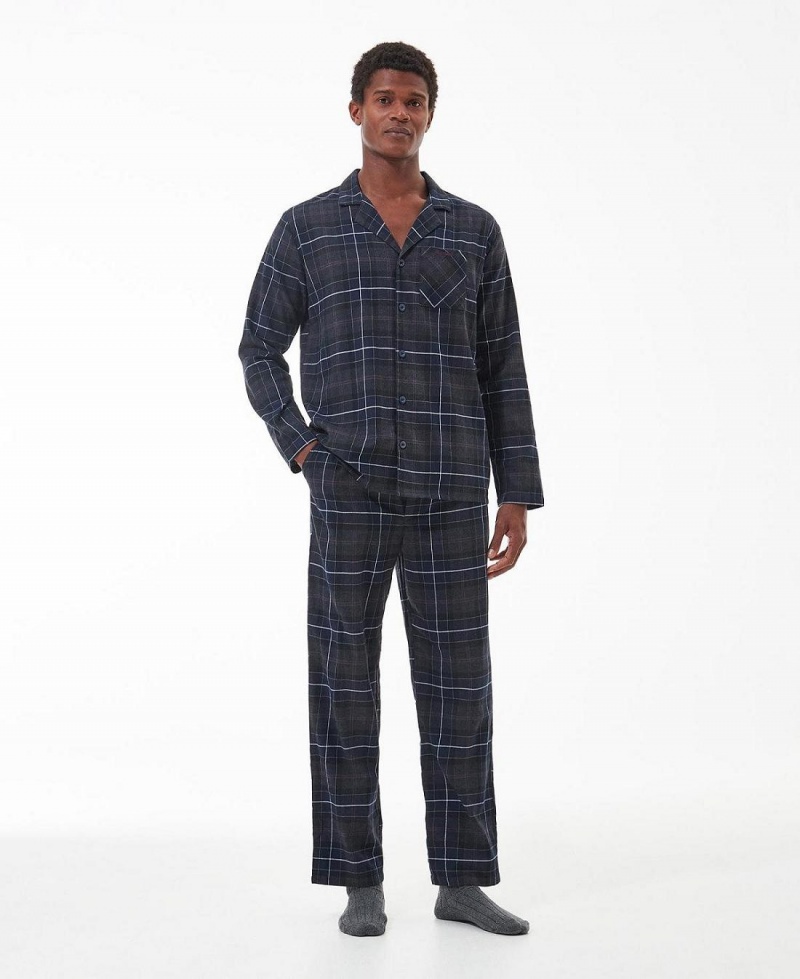 Îmbrăcăminte De Lounge Barbati Barbour Laith Tartan Pyjama Set Negrii | Romania_BAR28863